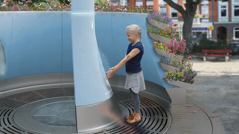 2. Preis - Pi- das Kinderurinal  Nachwuchs 2. Preis – Animation einer funktionsspezifischen Sanitärlösung mit Handwaschmöglichkeit für Kinder auf Spielplätzen